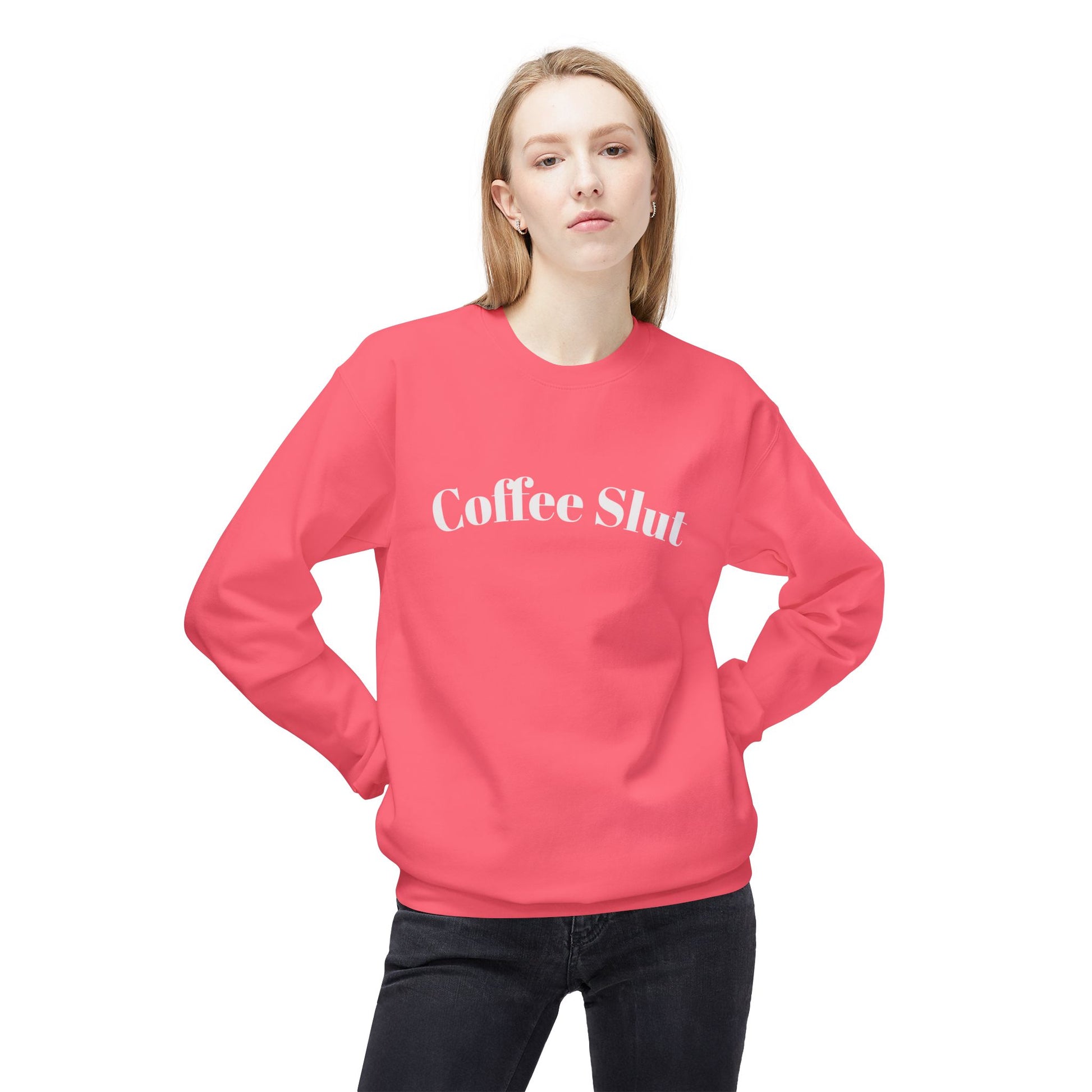 Coffee Slut Unisex Fleece Crewneck Sweatshirt