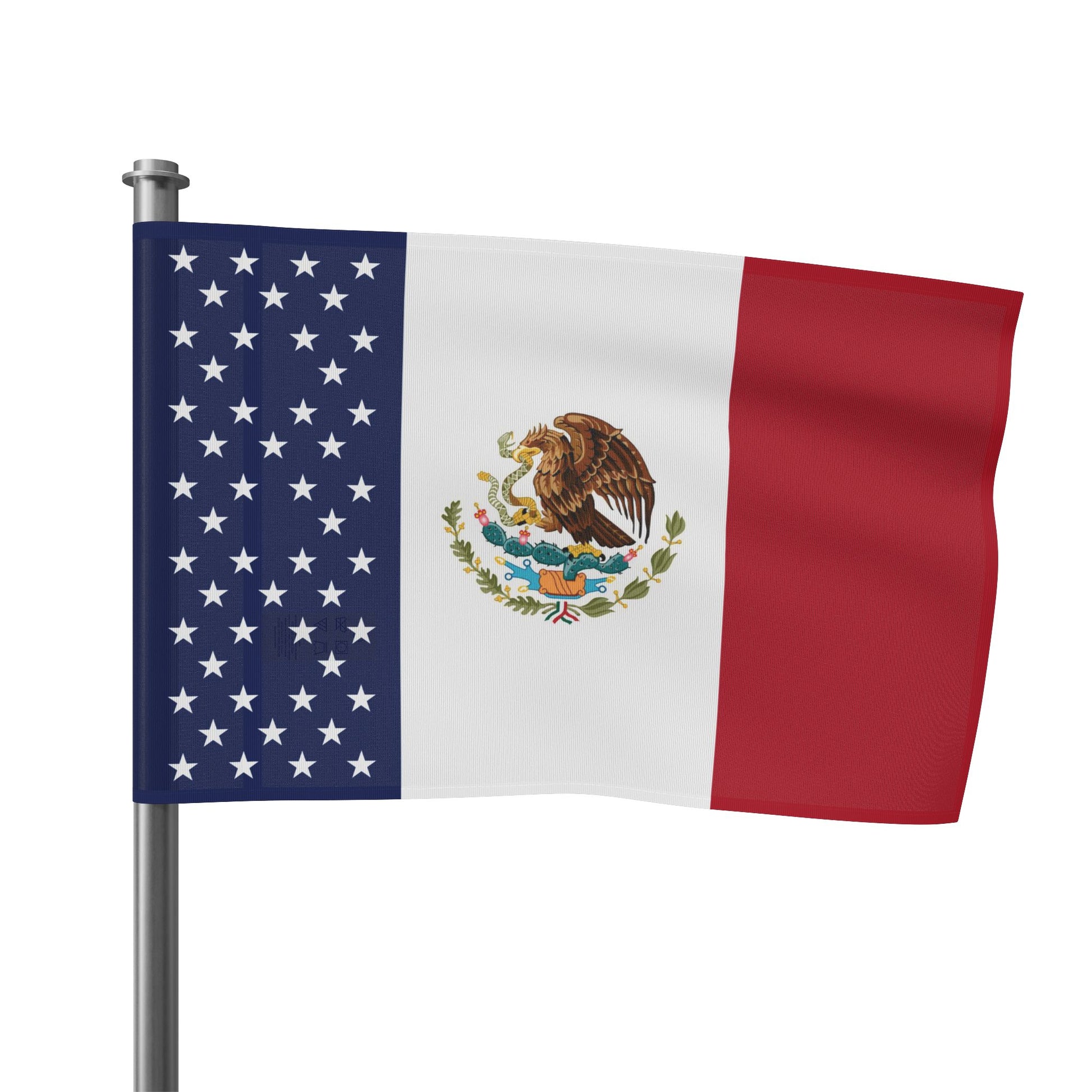 Mexican-American Flag 18x12in.